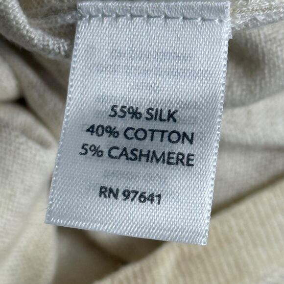 J Jill Silk Cotton Cashmere Blend Beige Ivory Floral Lightweight Sweater sz XL - Picture 15 of 16
